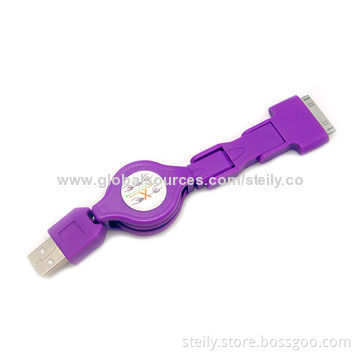 3-in-1 Retractable Micro USB Cable for Smartphones, Various Colors, Factory Direct Supplier